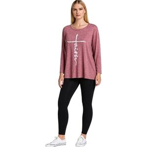 Women's Maroon Faith Long Sleeve Top